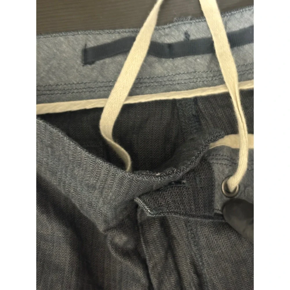 Banana republic men's blue straight fit pants with draw string and button